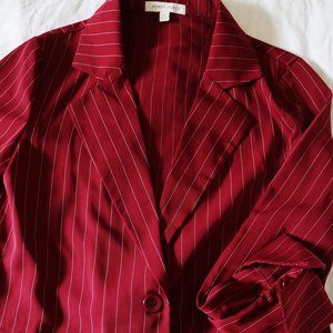 Burgundy Striped Blazer
